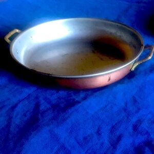 Copper Pan 7 1/2, brass handles